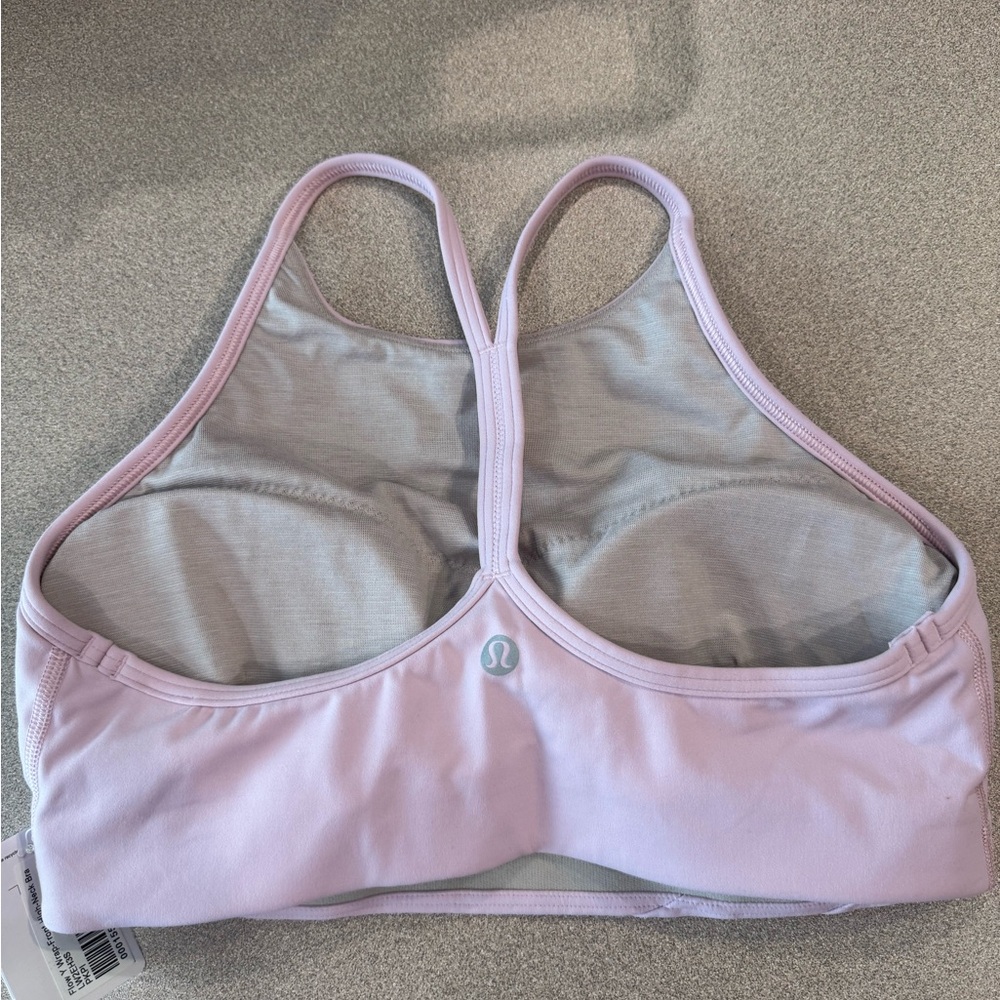 NWT Lululemon Pink Flow Y Wrap-Front High-Neck Bra Size 8 - Picture 2 of 5